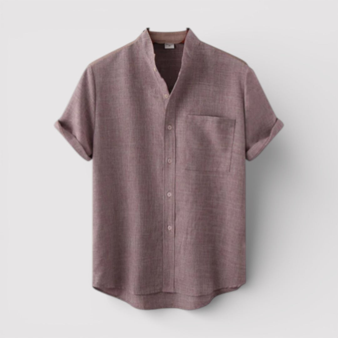 WILSON 通気性リネン混半袖シャツ