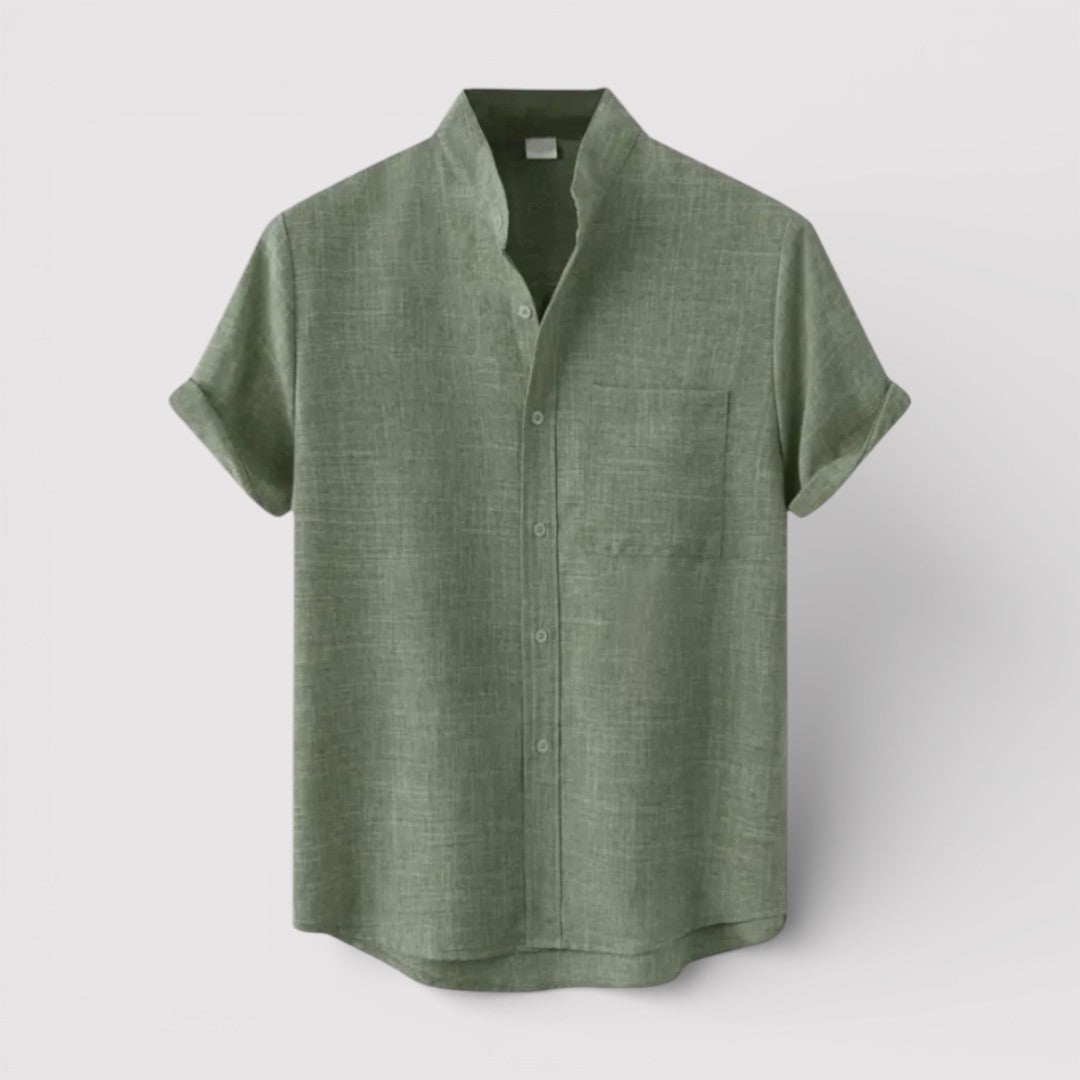 WILSON 通気性リネン混半袖シャツ