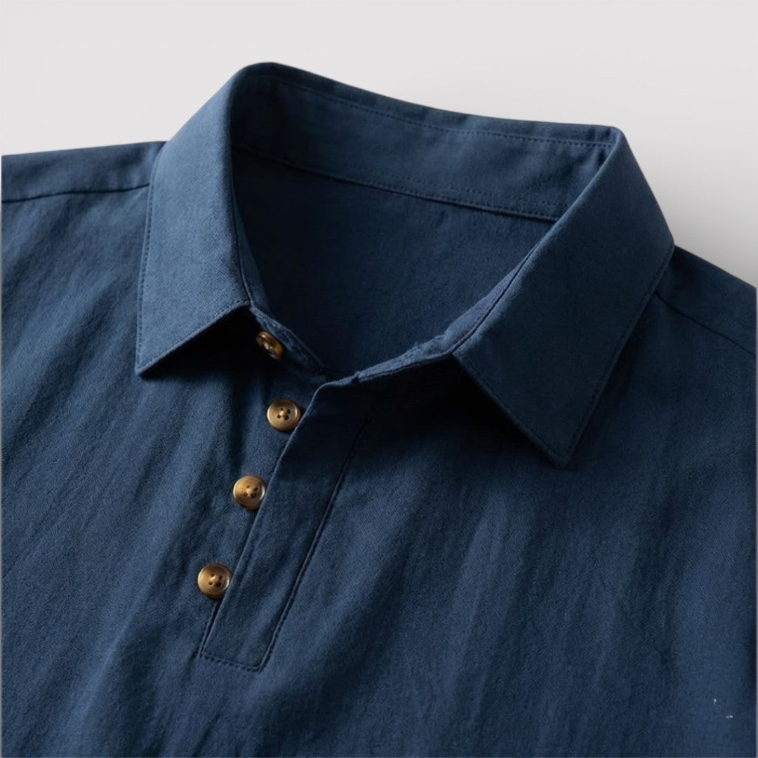 VAREN リネン混レギュラー・ポロシャツ