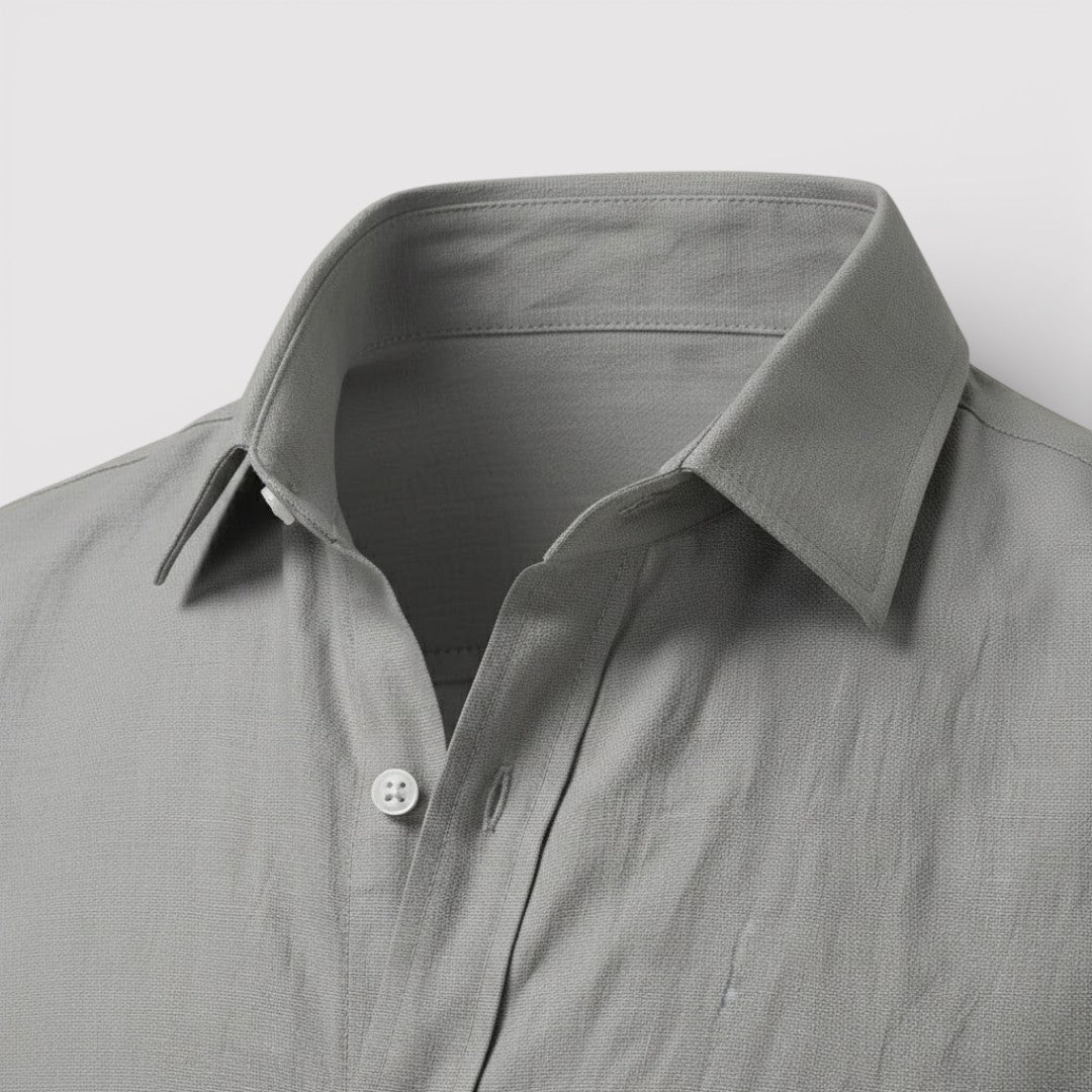 ORVIN 通気性リネン混シャツ