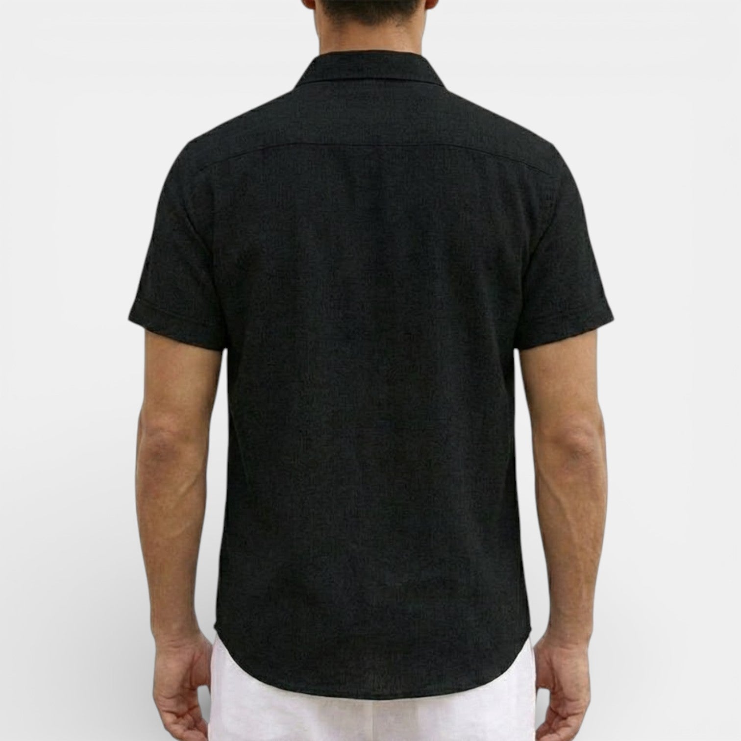 ELVIN リネン混レギュラーシャツ