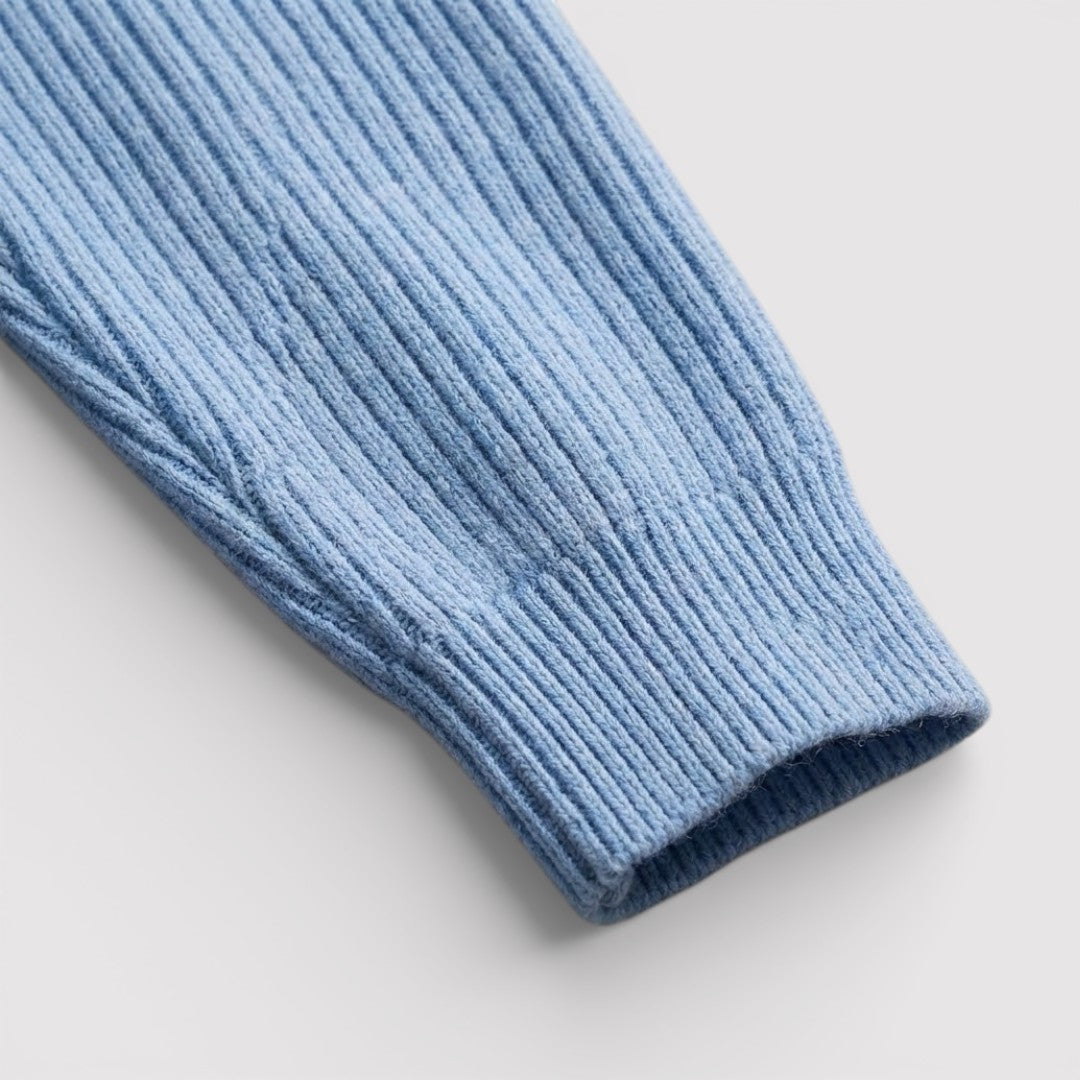 RONEL テクスチャード・リブ・ハーフジップ・ニット