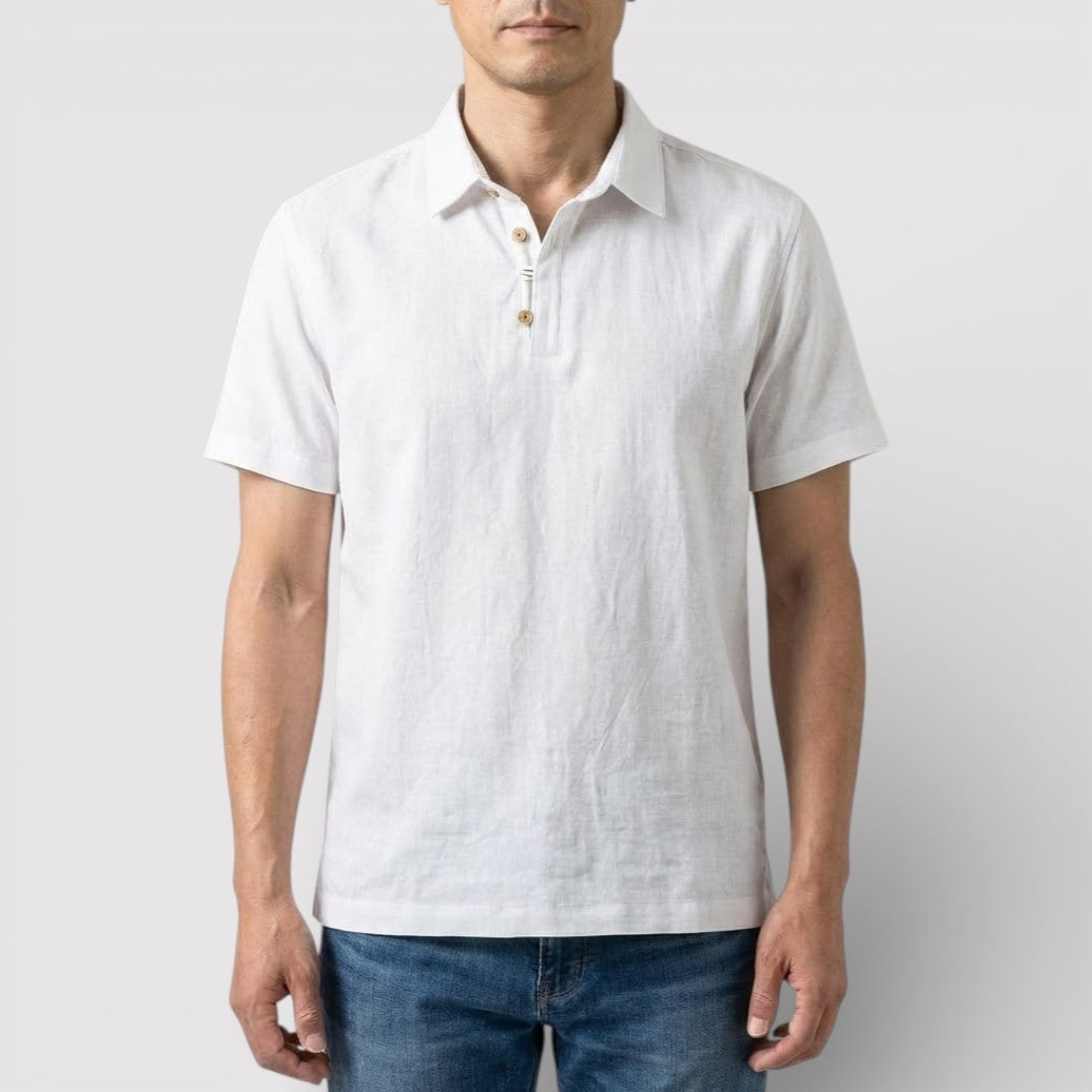 VAREN リネン混レギュラー・ポロシャツ