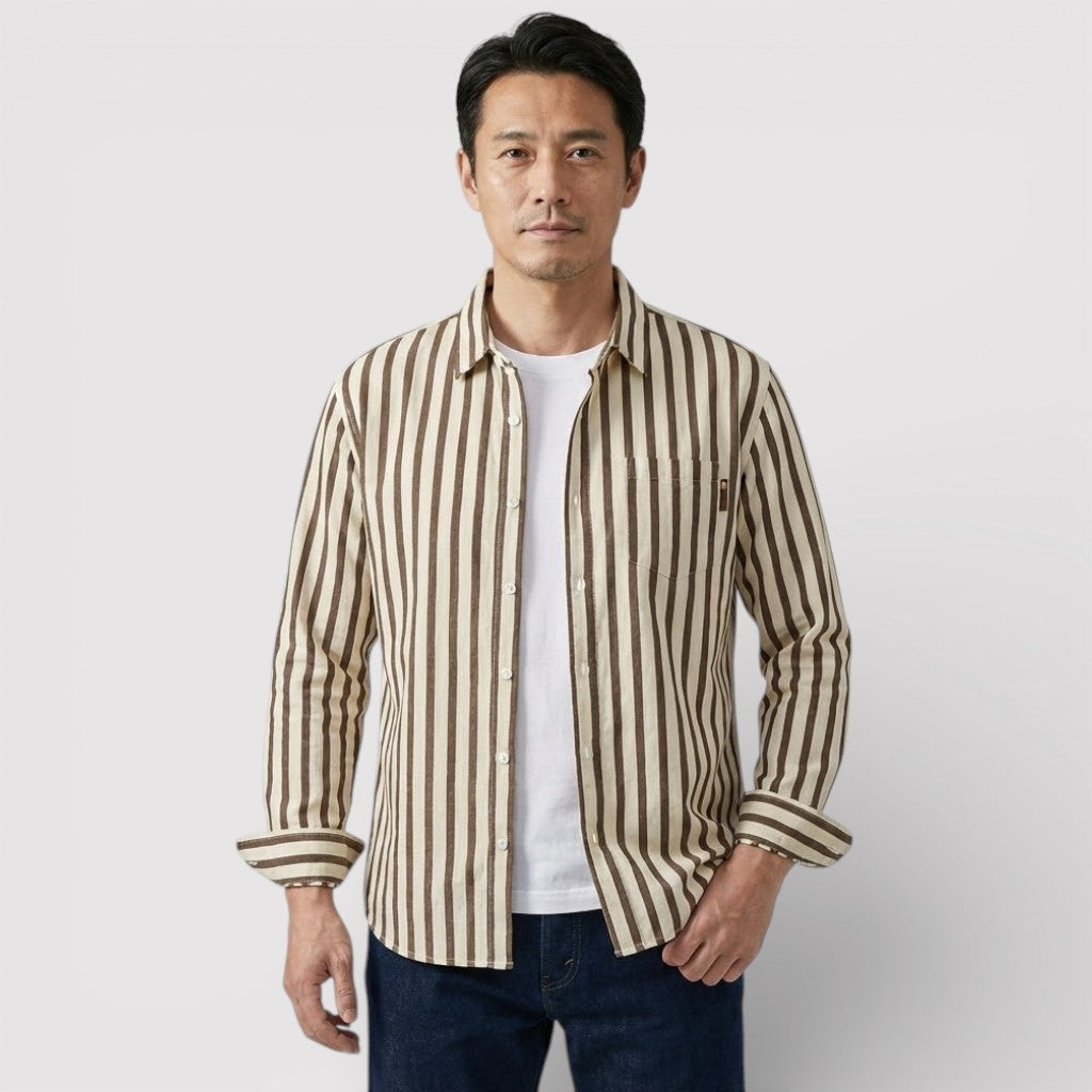 KENTH 通気性ストライプ・シャツ