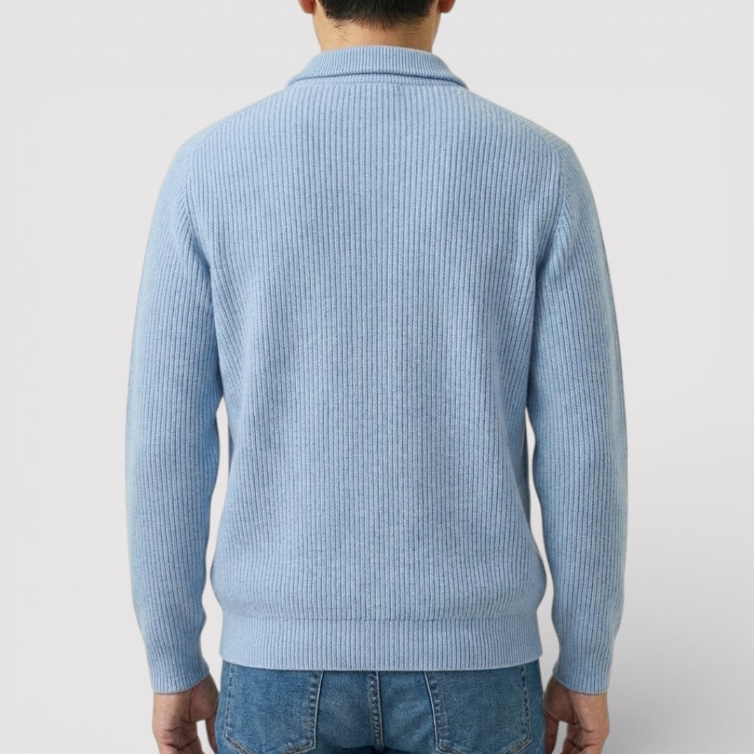 RONEL テクスチャード・リブ・ハーフジップ・ニット