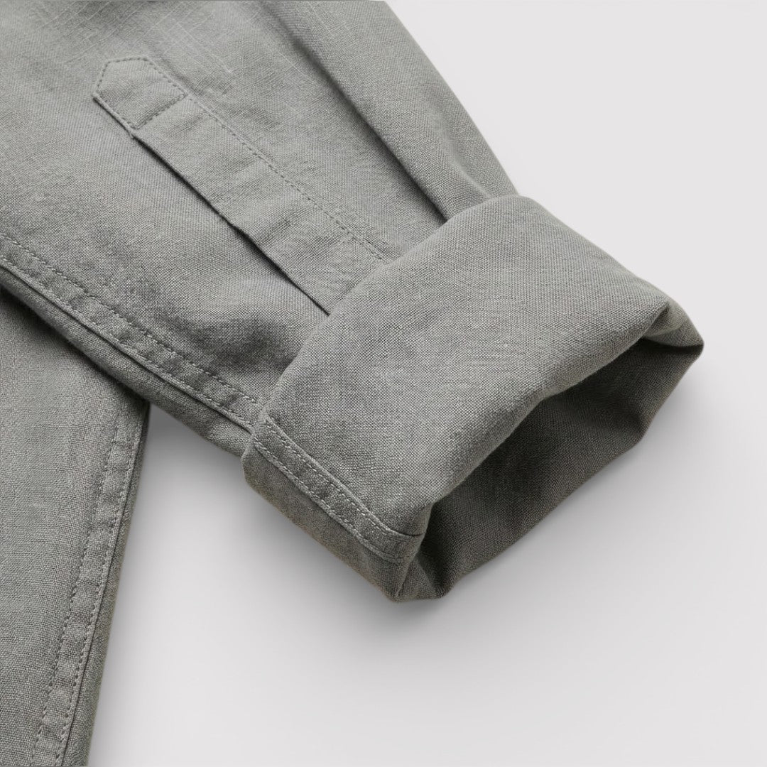 ORVIN 通気性リネン混シャツ