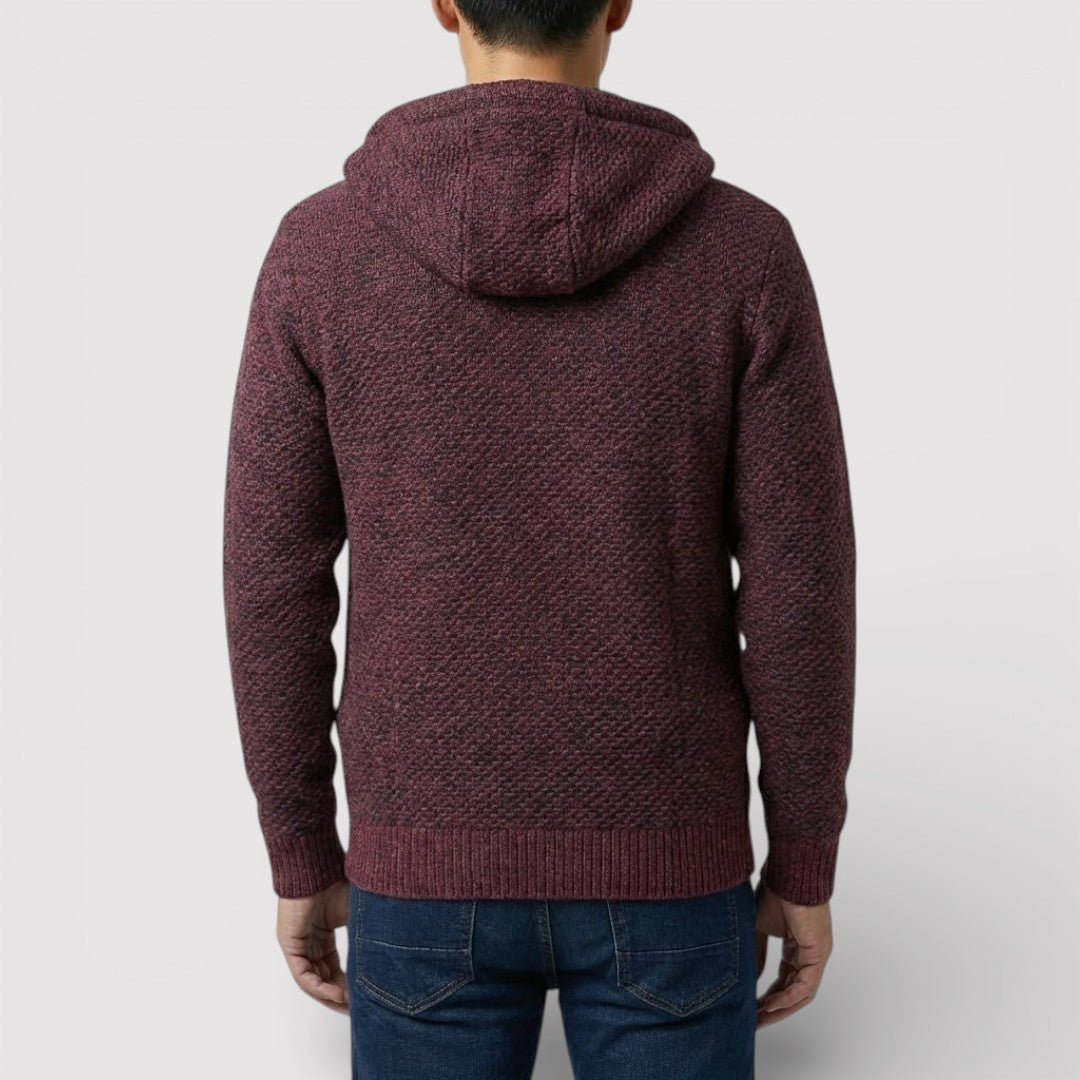 NOLANO テクスチャードニット・ジップパーカー