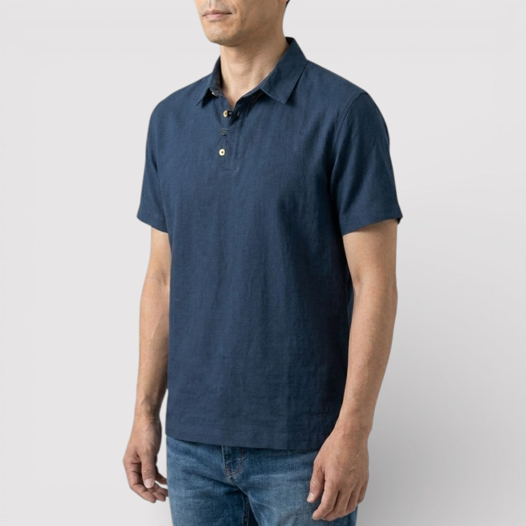 VAREN リネン混レギュラー・ポロシャツ