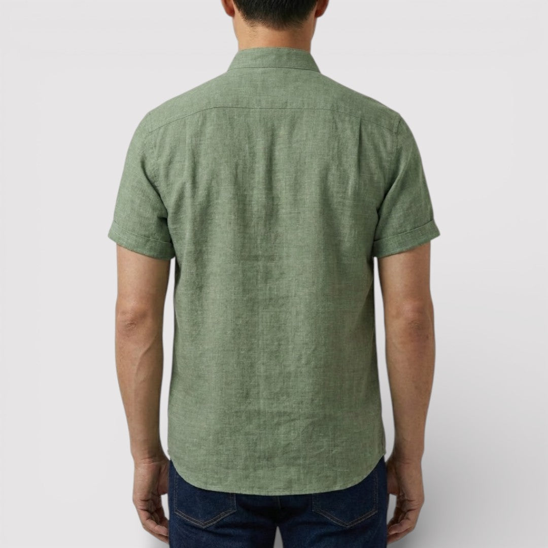 WILSON 通気性リネン混半袖シャツ