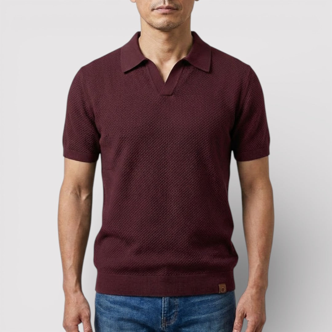 ラグジュアリーなボタンなしポロシャツ