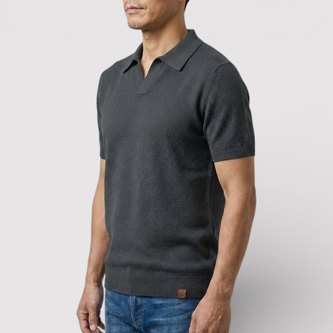 ラグジュアリーなボタンなしポロシャツ