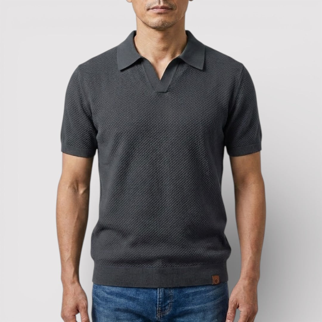 ラグジュアリーなボタンなしポロシャツ