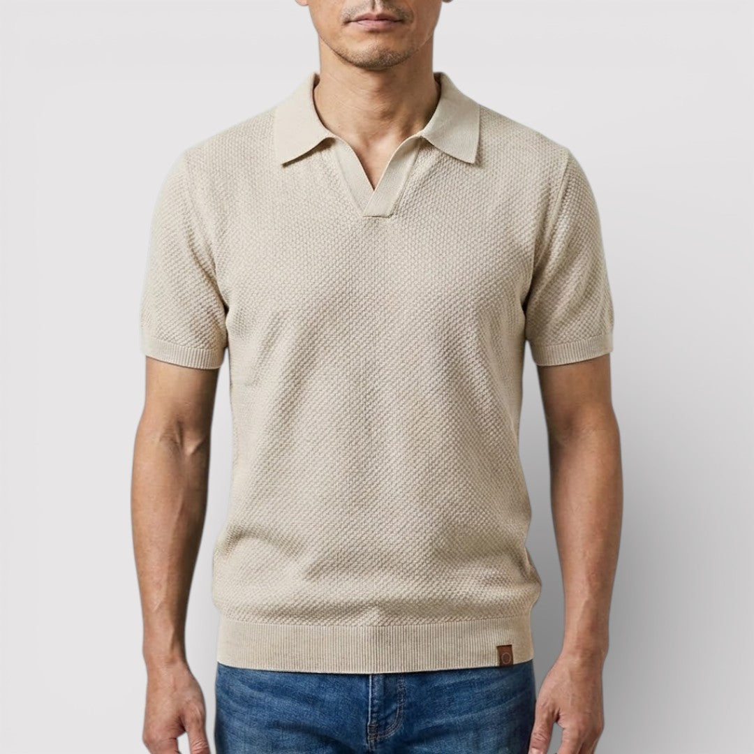 ラグジュアリーなボタンなしポロシャツ