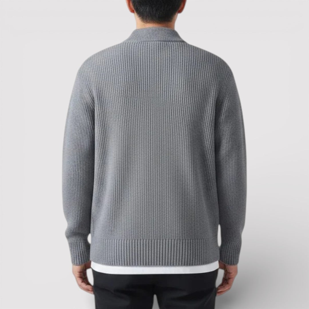 OSCAR ライトウェイト・リブ・ジップ・カーディガン