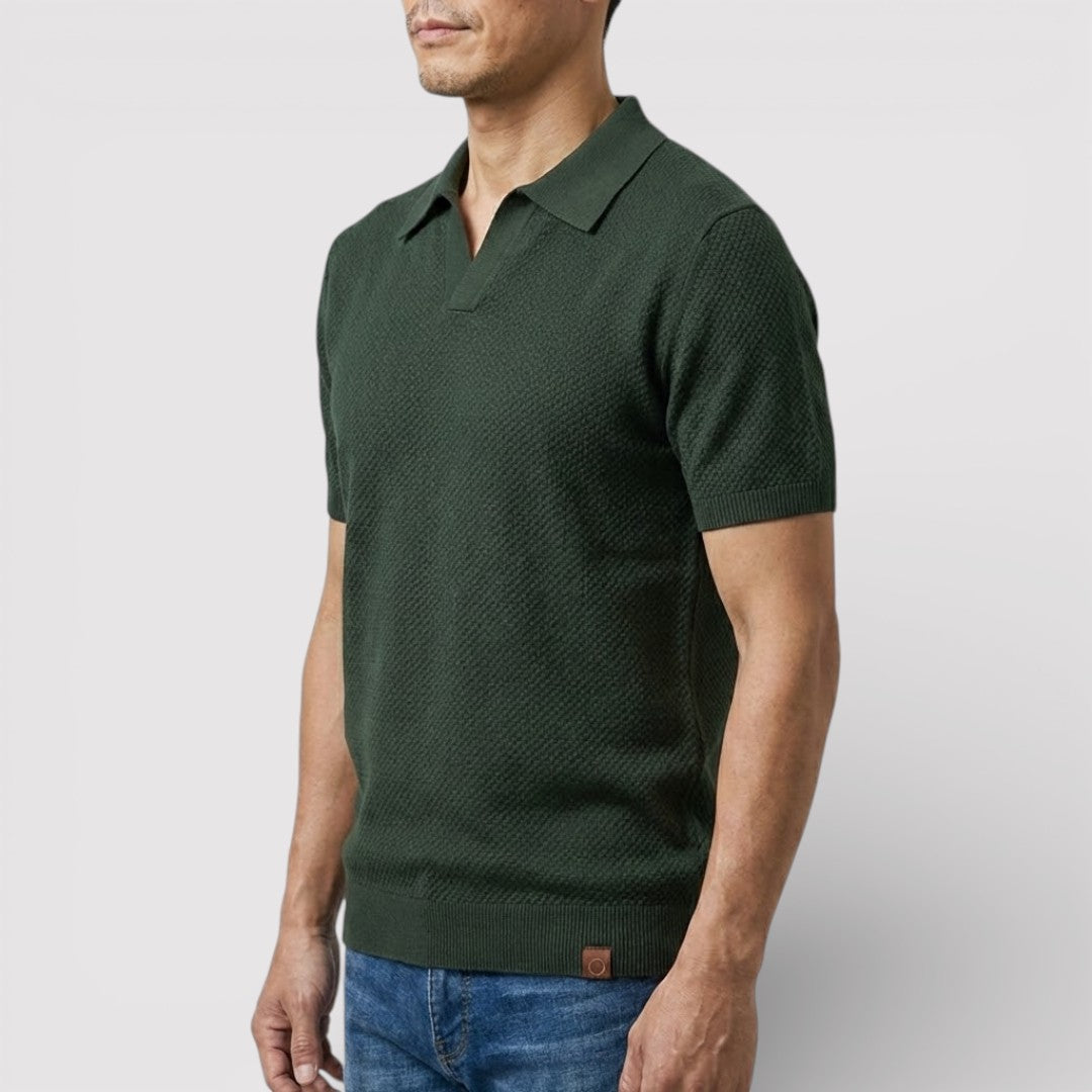 ラグジュアリーなボタンなしポロシャツ