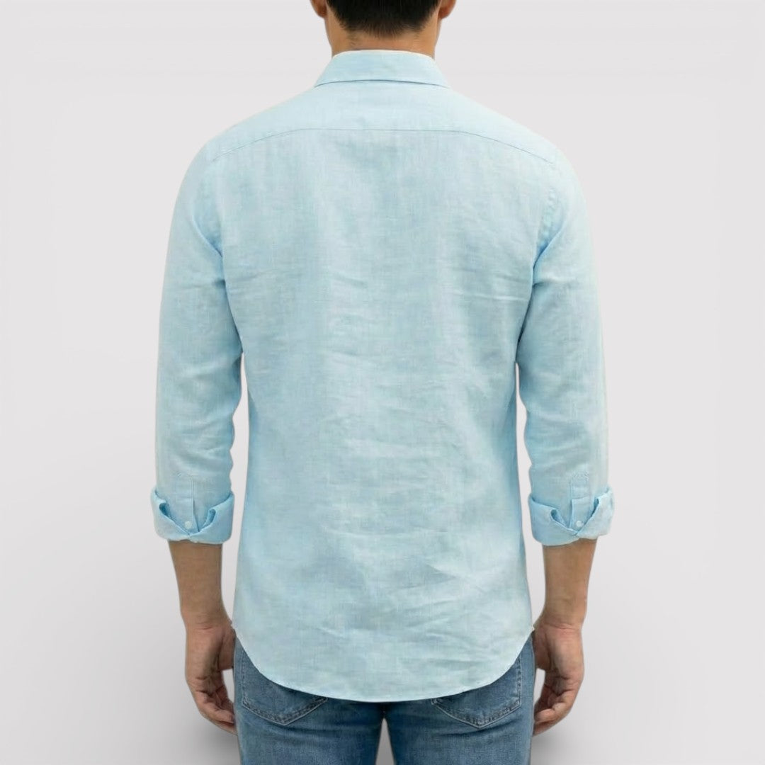 ORVIN 通気性リネン混シャツ