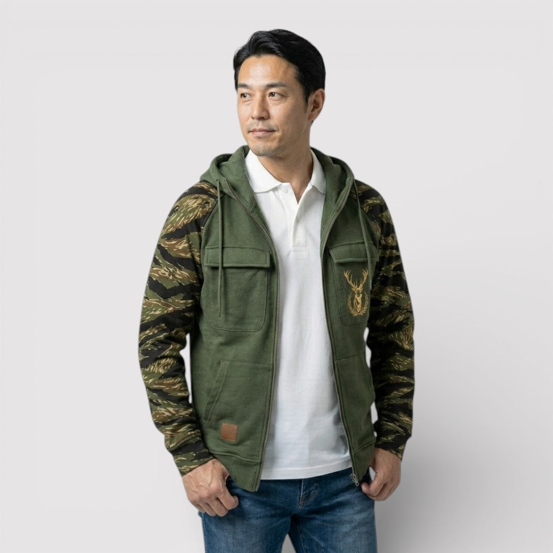 MARCEL ライトウェイト・カモ・ジップ・パーカー