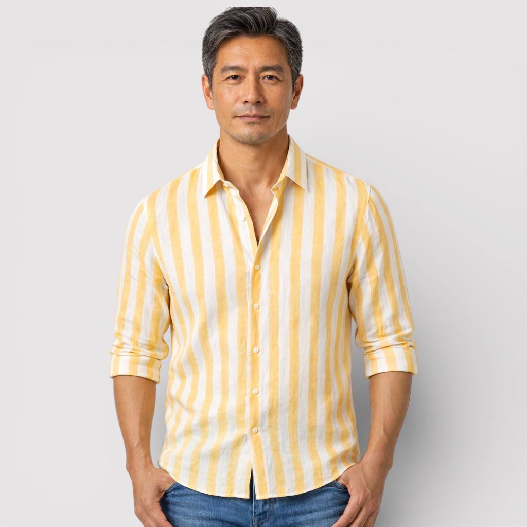 CHICO 通気性ストライプ・シャツ