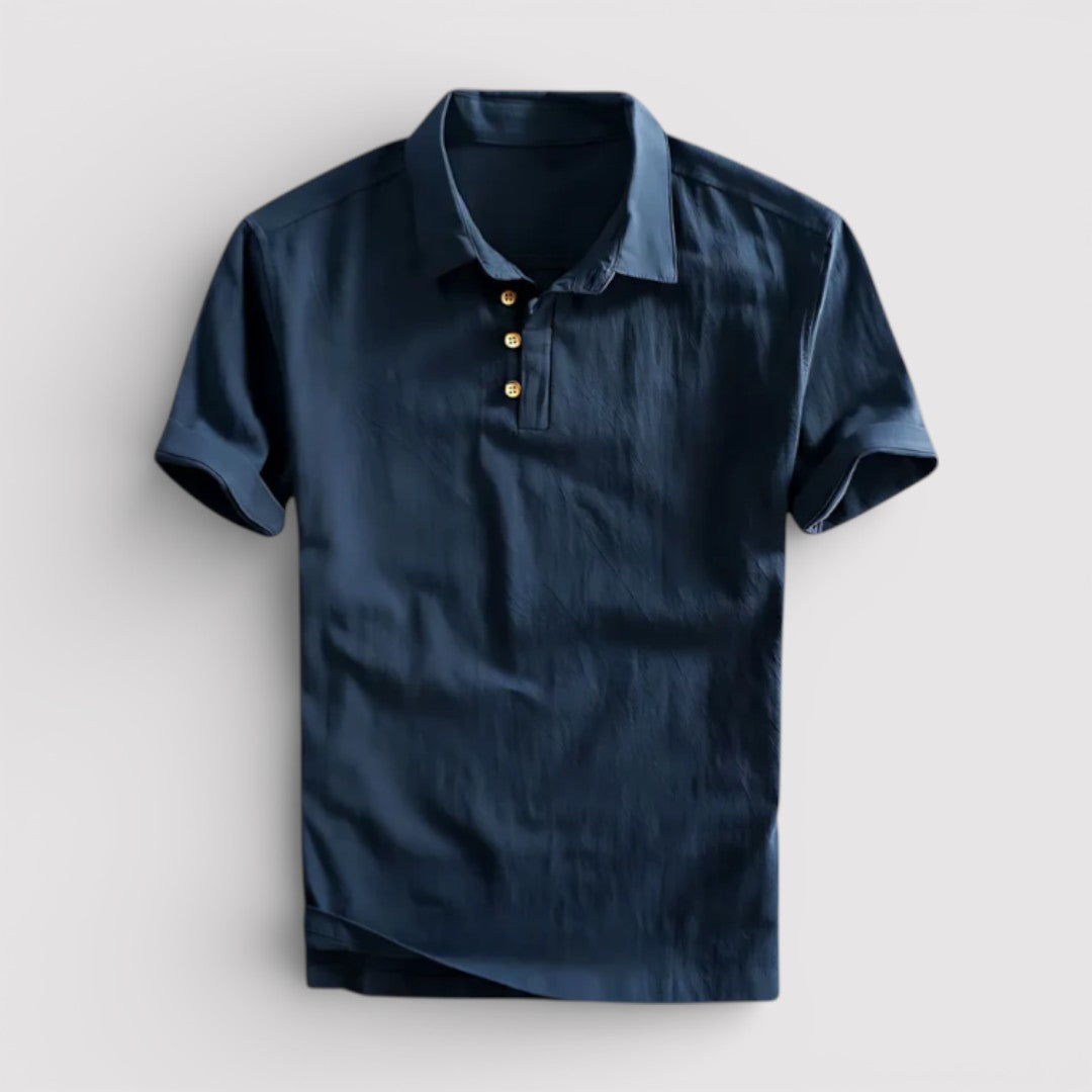 VAREN リネン混レギュラー・ポロシャツ