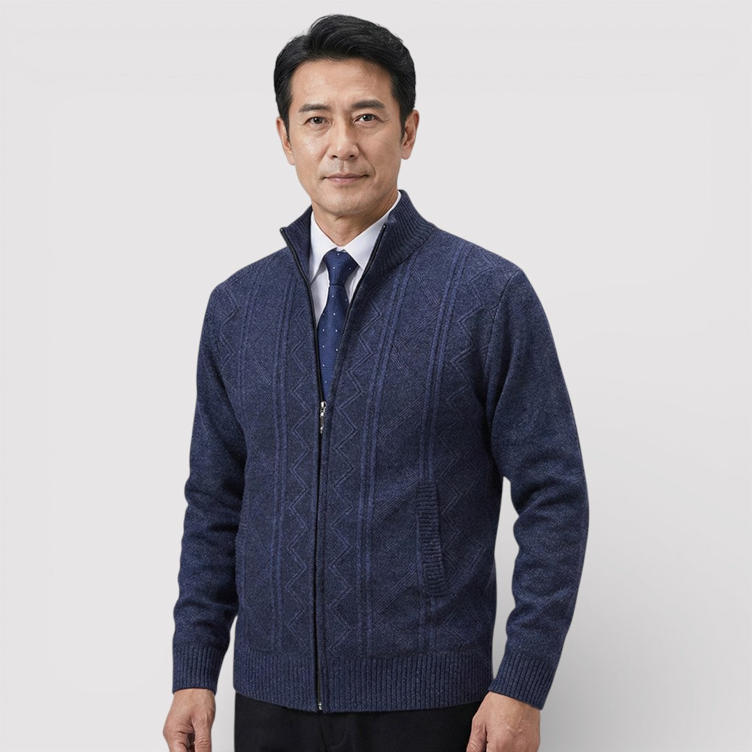 MILO テクスチャード・ニット・ジップ・カーディガン