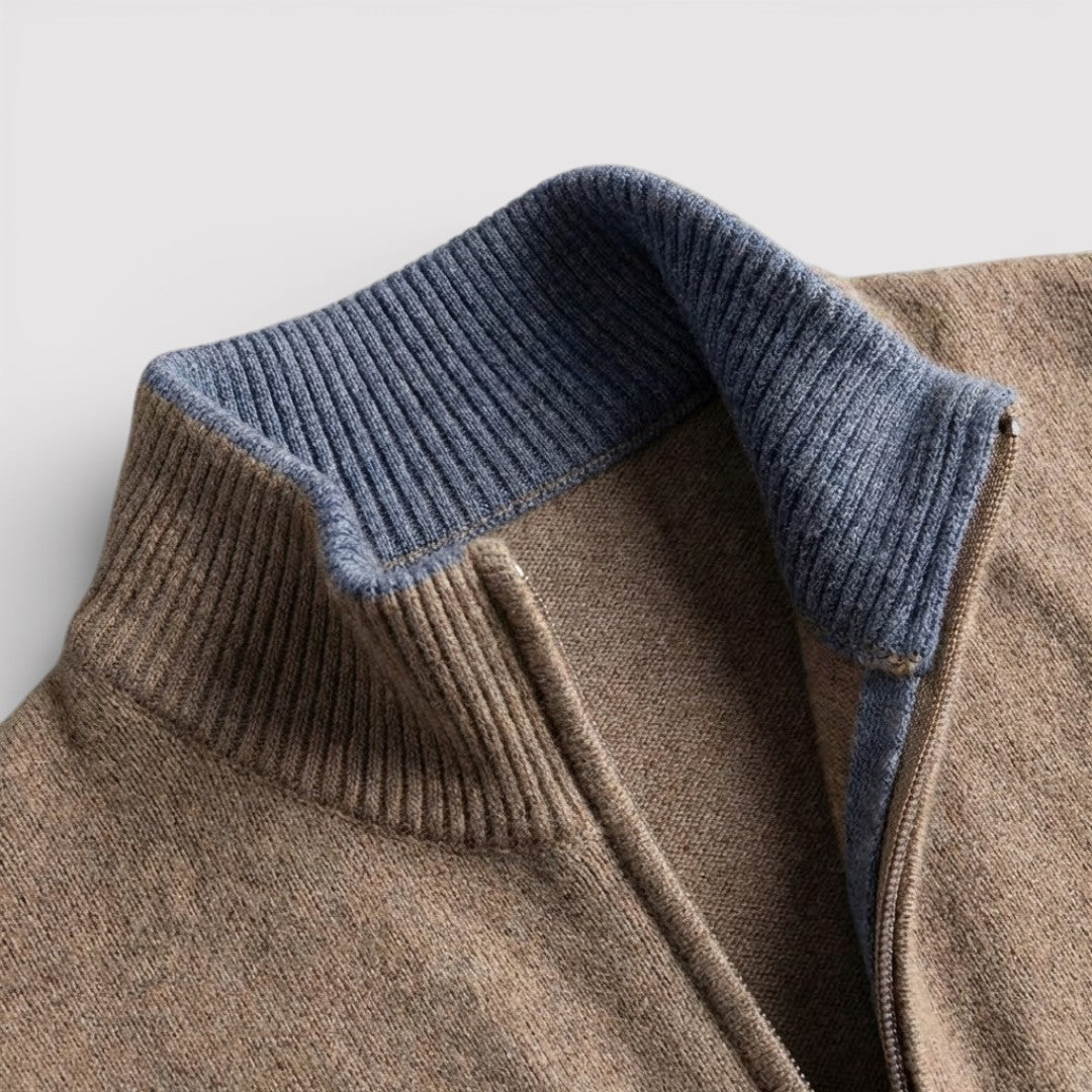 BRIAN レギュラー・ジップ・ニット・セーター