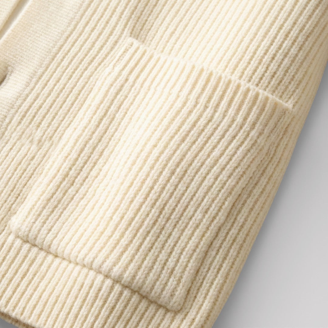 ARNO リブ編みフードカーディガン