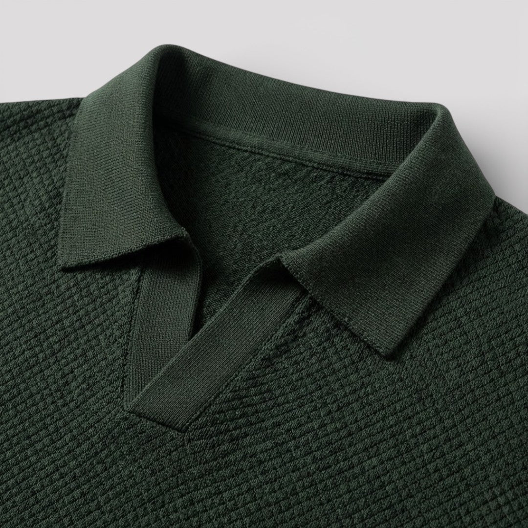 ラグジュアリーなボタンなしポロシャツ