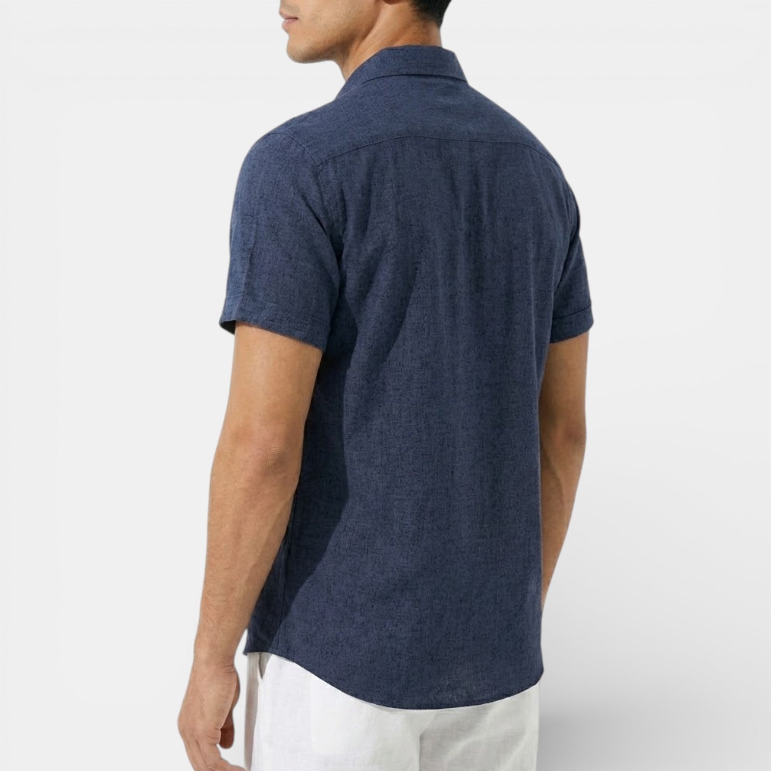 ELVIN リネン混レギュラーシャツ