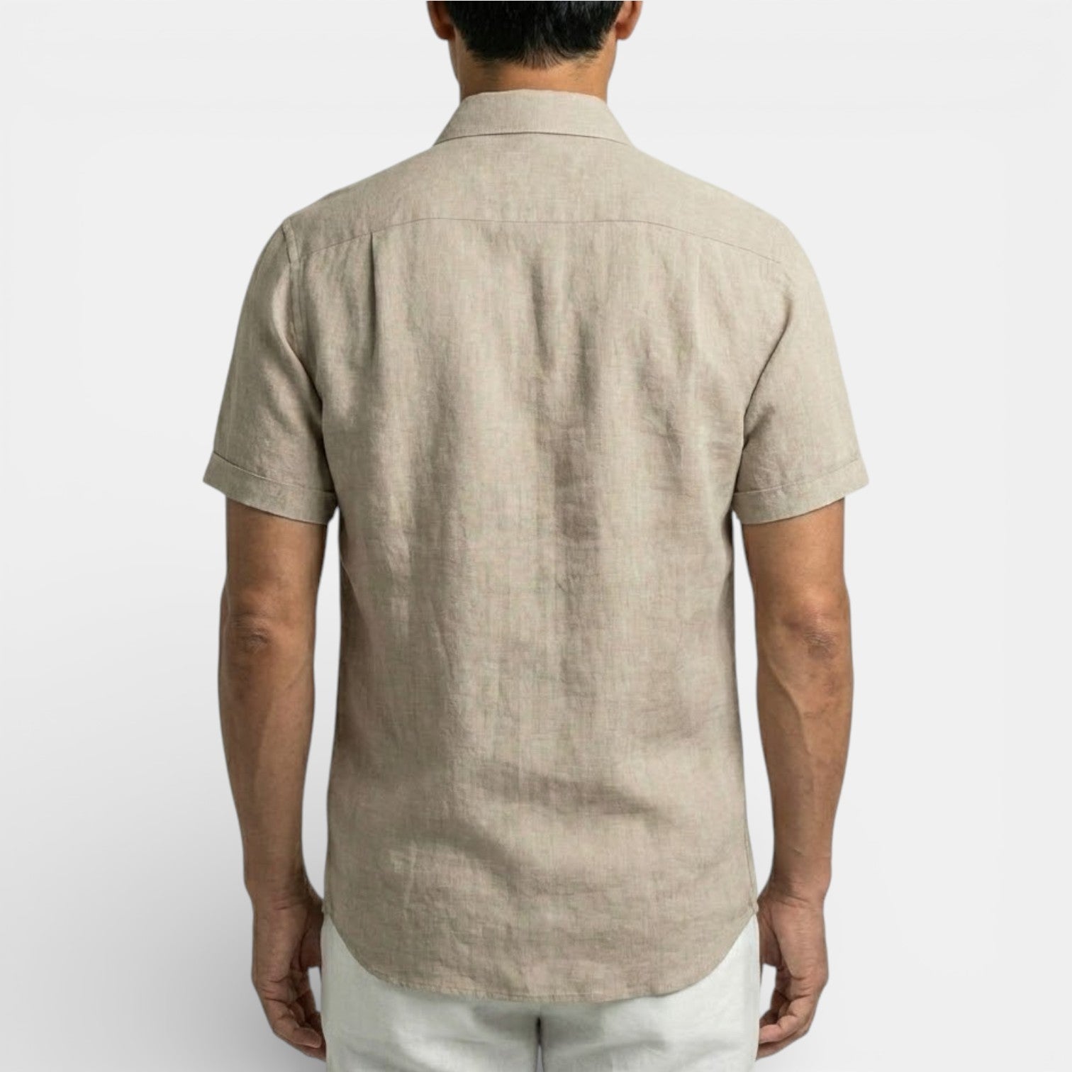 ELVIN リネン混レギュラーシャツ