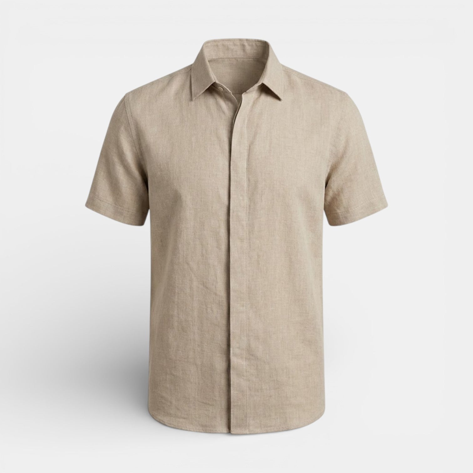 ELVIN リネン混レギュラーシャツ