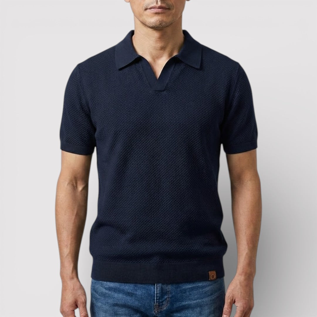 ラグジュアリーなボタンなしポロシャツ