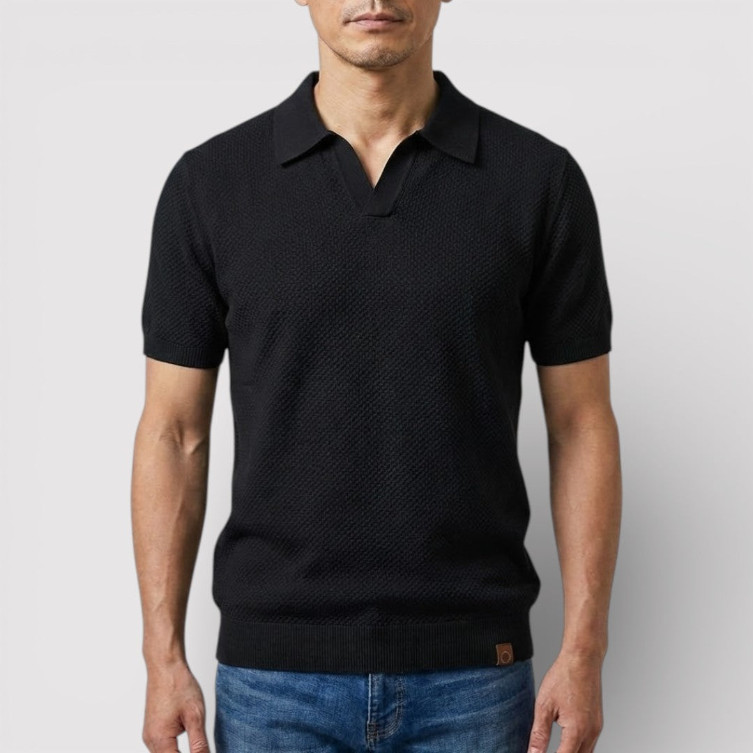 ラグジュアリーなボタンなしポロシャツ