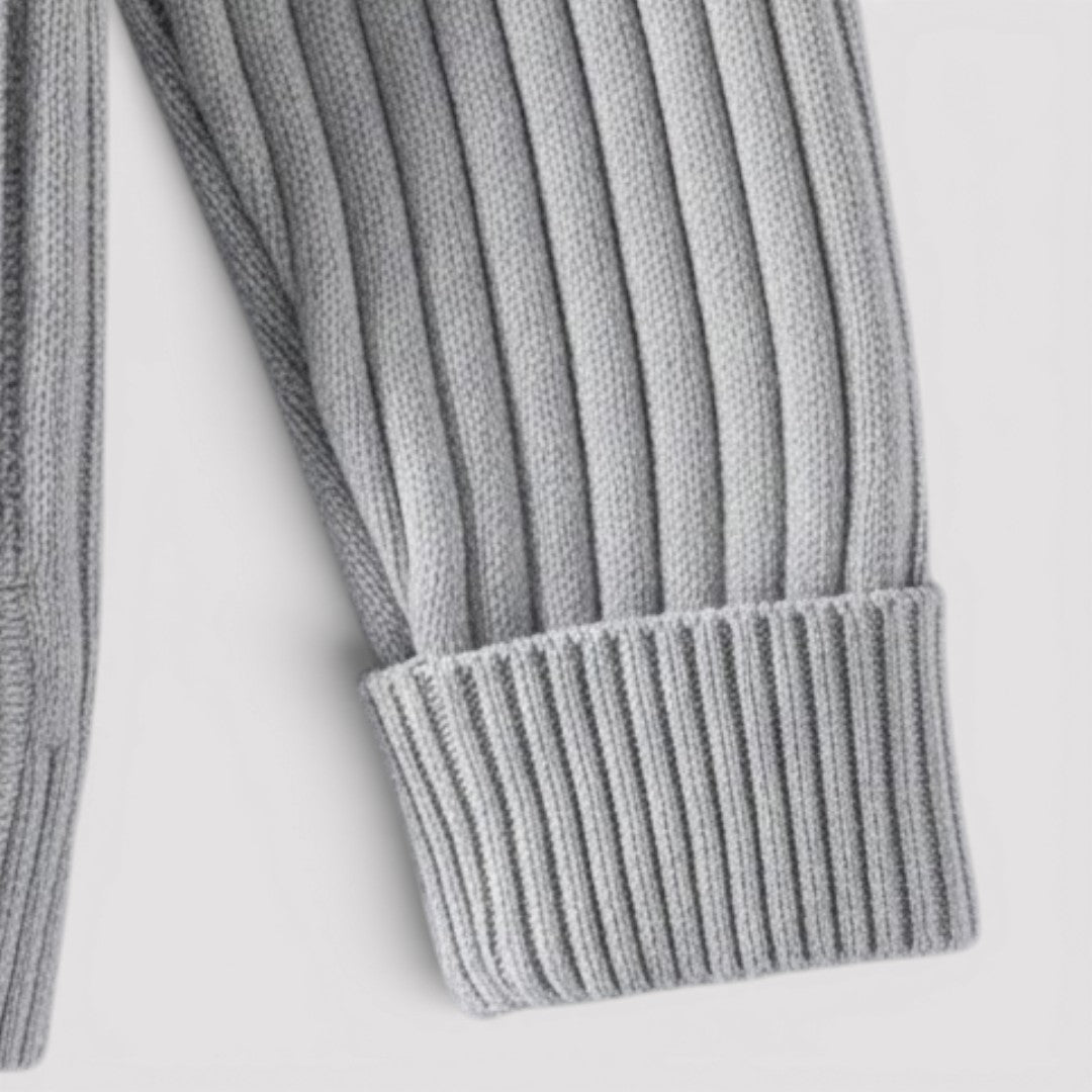 EDGAR テクスチャード・リブ・ジップ・カーディガン