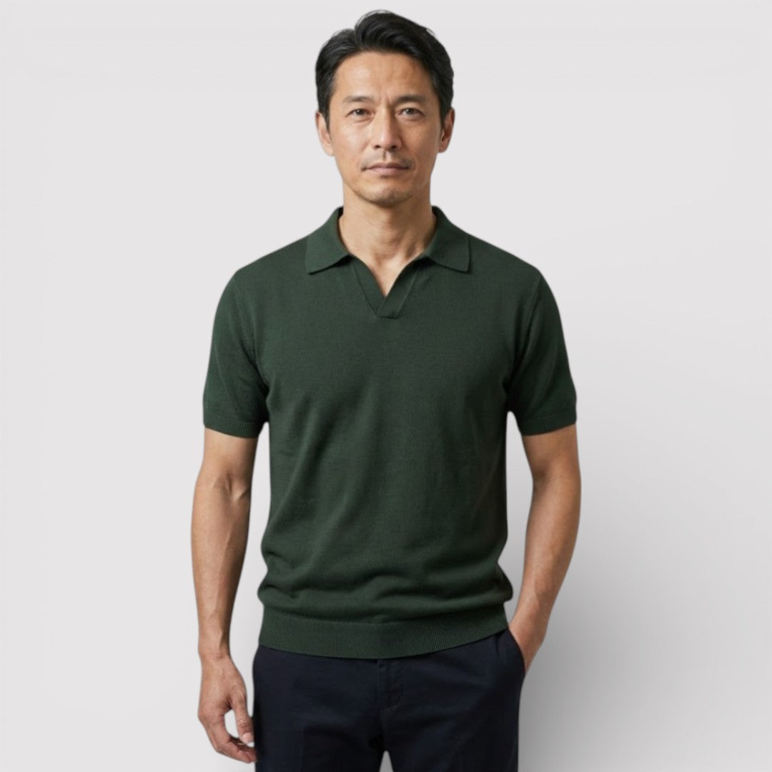 ラグジュアリーなボタンなしポロシャツ