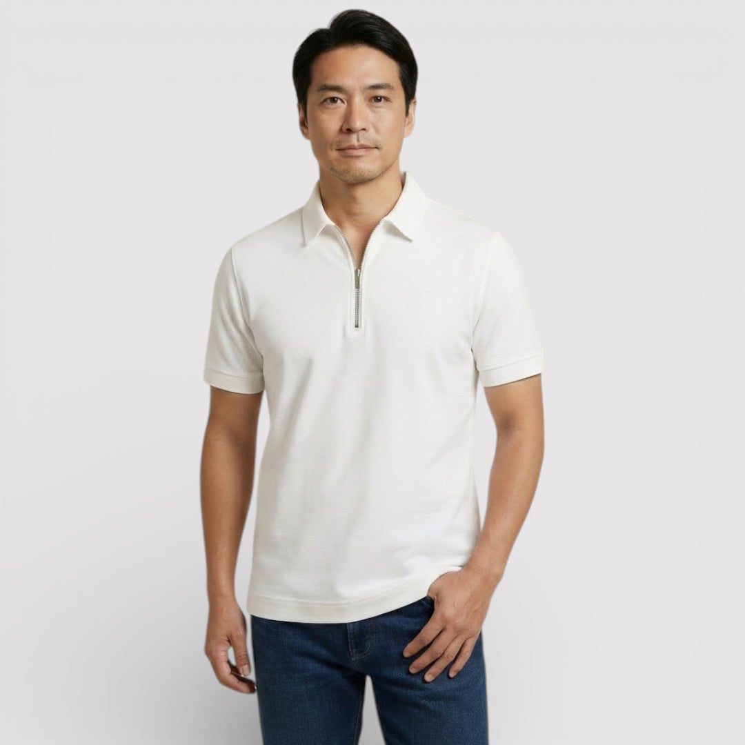ELDON ライトウェイト・ジップ・ポロシャツ
