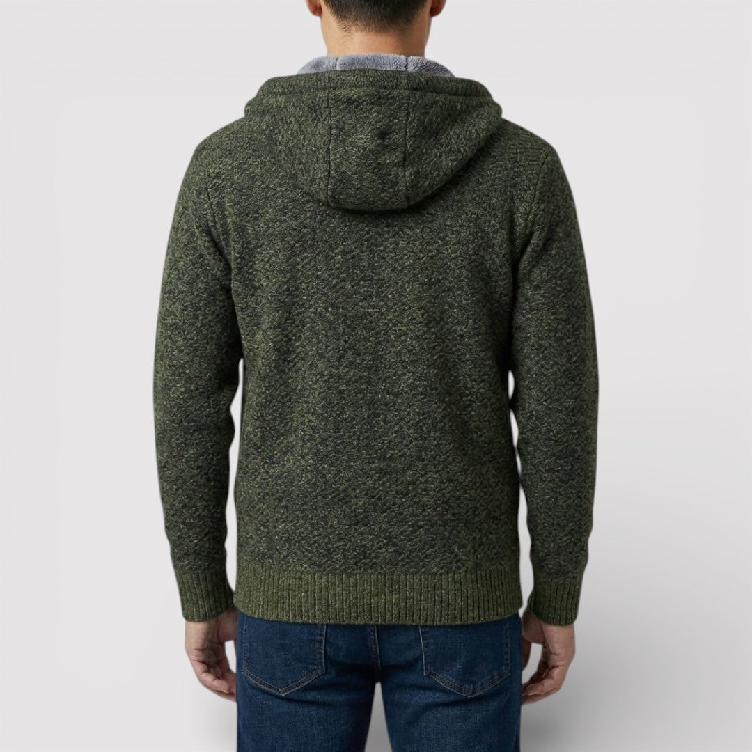 NOLANO テクスチャードニット・ジップパーカー